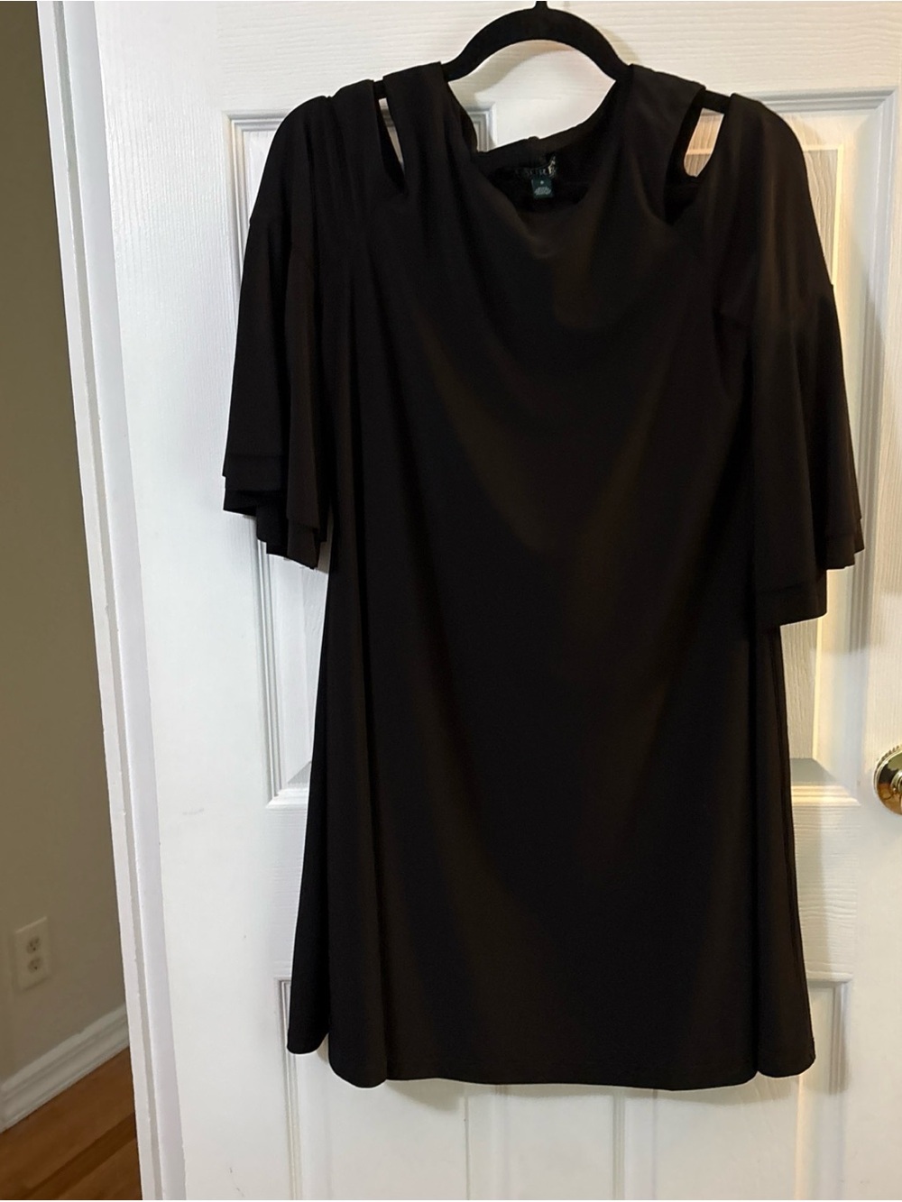 Lauren Ralph Lauren Black Midi Dress with Cutout Shoulders